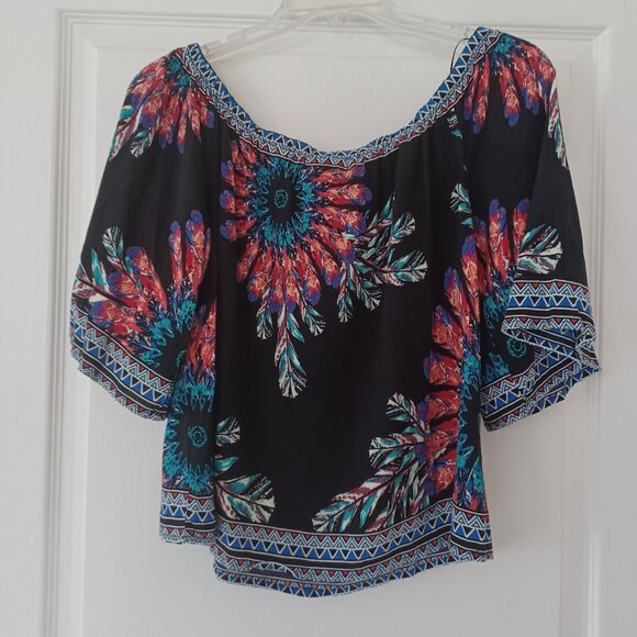 Flying Tomato Blouse Medium 100% Rayon Floral NWT Whimsigoth Dark Fairy - Picture 2 of 5